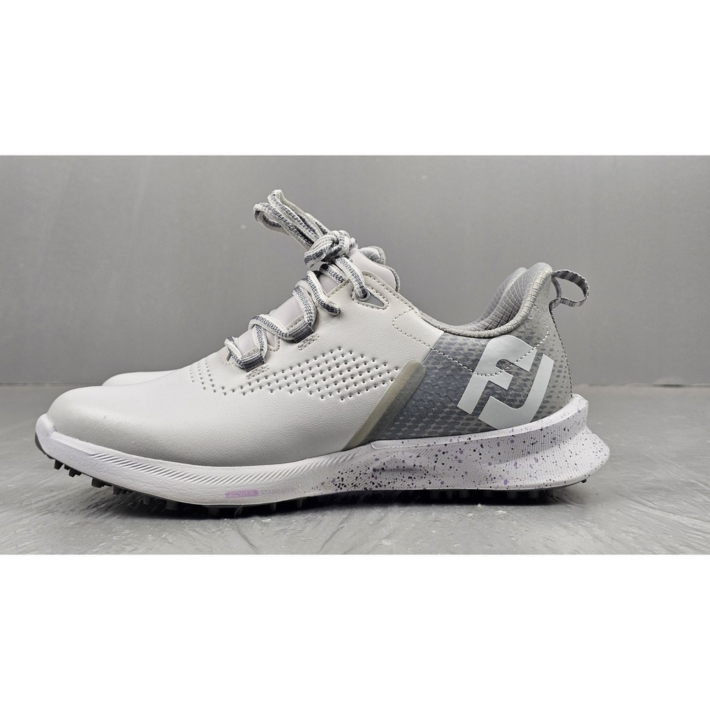 Footjoy FJ Fuel Golf Shoes Wonens 8 (M) Gray White Spikeless Sneakers 90608